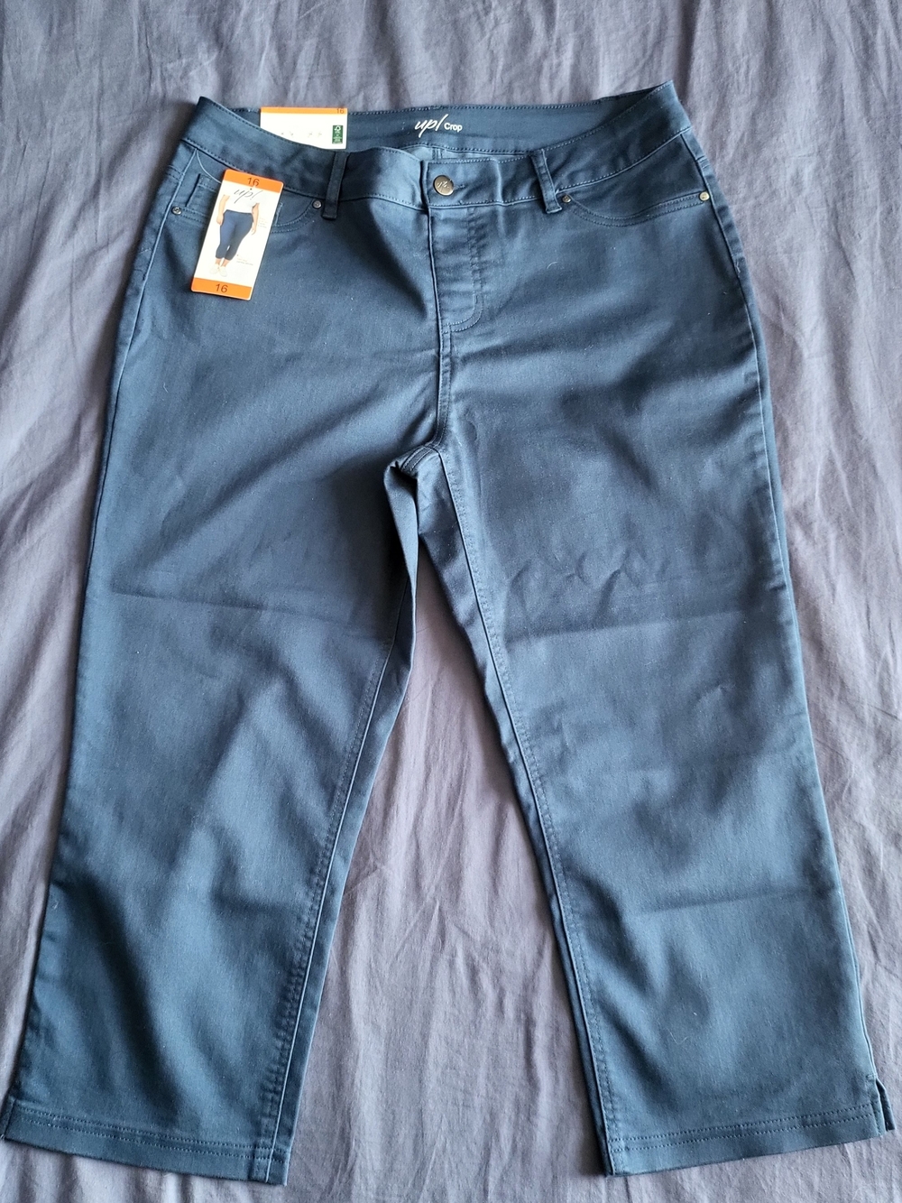 UP! Blue Pull-up Cropped Pants
